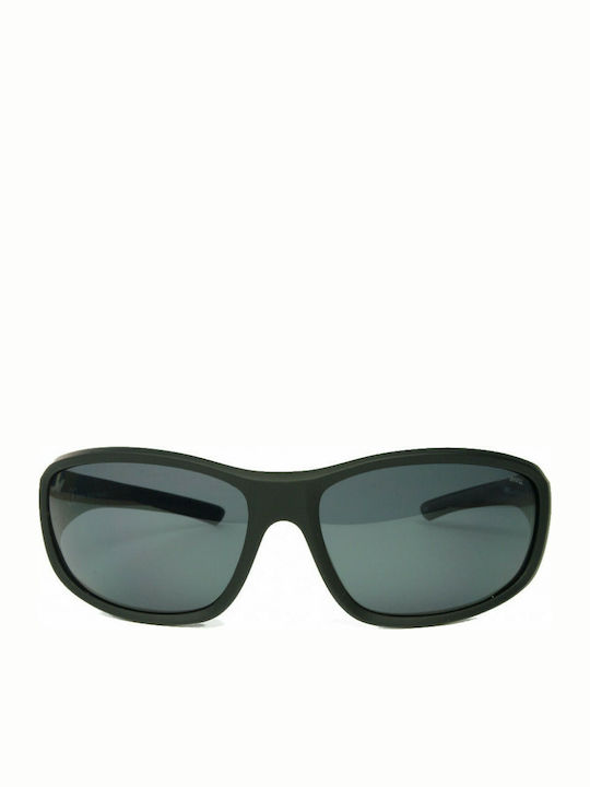 Invu Men's Sunglasses with Black Plastic Frame and Black Lens A2105A