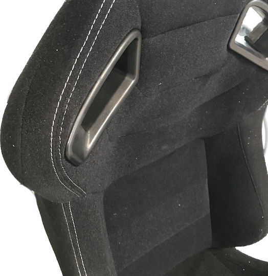 Carner Set de scaune auto Scaun auto Καθίσματα Bucket R8 από Ύφασμα Μαύρο με Άσπρες Ραφές Σετ 2τμχ Negru