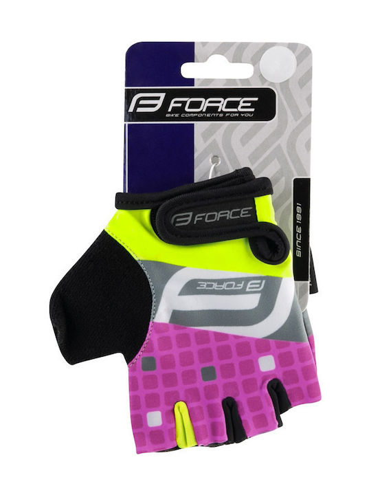 Force Kids Fingerless Gloves for Road Bike Square F Multicolour