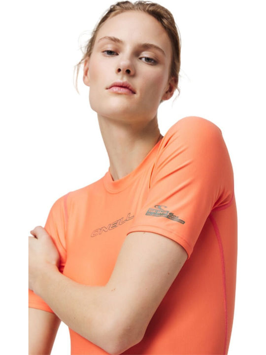 O'Neill PW Essential UPF 50 Tricou De Protecție Solară Mâneci Scurte Pentru Femei Portocaliu