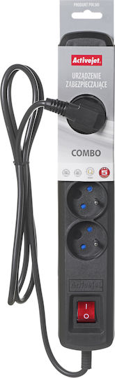 Active Jet Power Strip 5 Positions with USB-A, Switch and Cable 1.5m