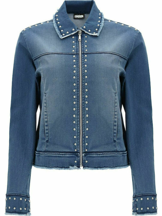 Women's Short Jean Jacket for Spring or Autumn Blue