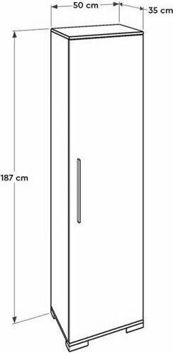 Single Door Wardrobe Diamond White 50x35x187cm