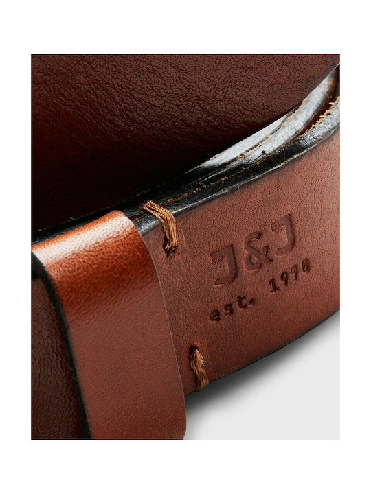 Jack & Jones Men's Leather Wide Belt Coffee