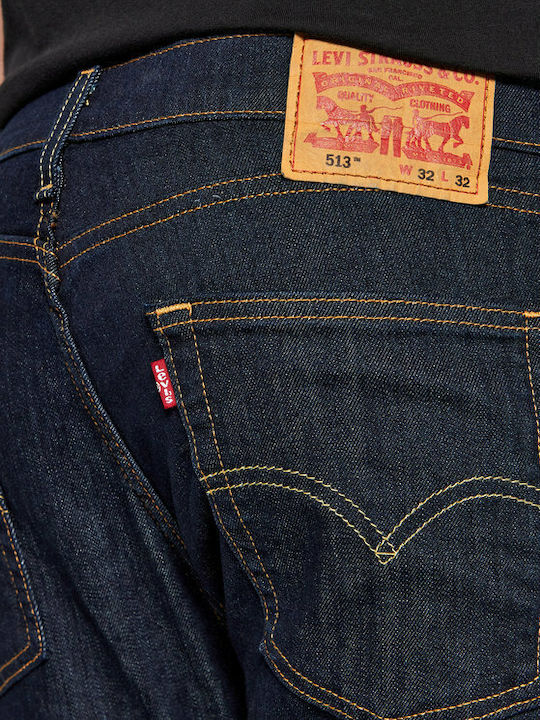 513 Herren Jeanshose Elastisch mit Slim Gerade Passform Marineblau