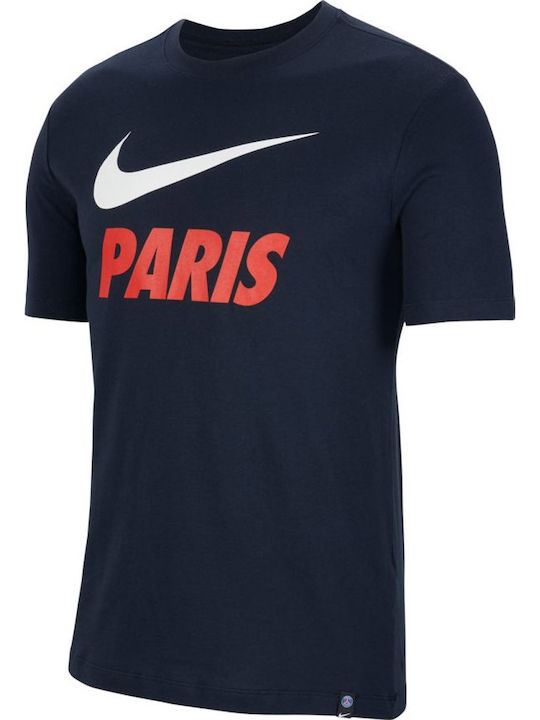 Nike Paris Saint-Germain Men's Sports T-Shirt Stamped Navy Blue