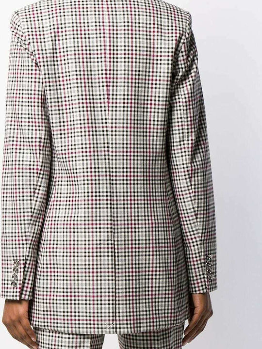 Michael Kors MU91EW0BPC Women's Double Breasted Blazer Checked