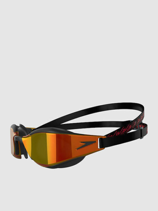Speedo Fastskin Hyper Elite Swimming Goggles Adults with Anti-fog Lenses Black
