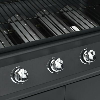 vidaXL Gas Grill with 4 pcs 11.6kW and Side Burner