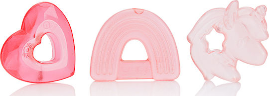 Itzy Ritzy Unicorn Heart Rainbow Teething Ring Silicone for 3 m+ 3 Pieces