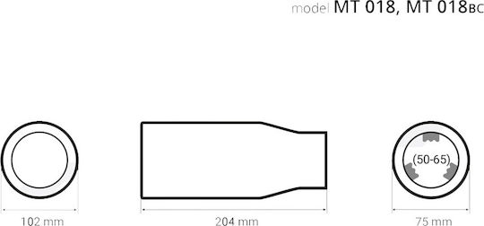 AMiO Μπούκα Εξάτμισης MT-018 Universal Στρογγυλό 50-65mm