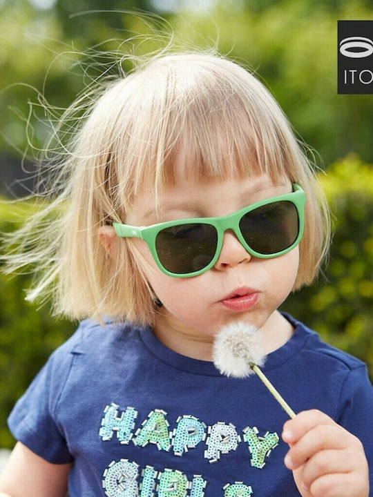 iTooTi Square Kids Sunglasses Green for 3-6 Years