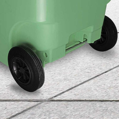 Green City International Πλαστικός Κάδος Απορριμμάτων Τροχήλατος 120lt Πράσινος
