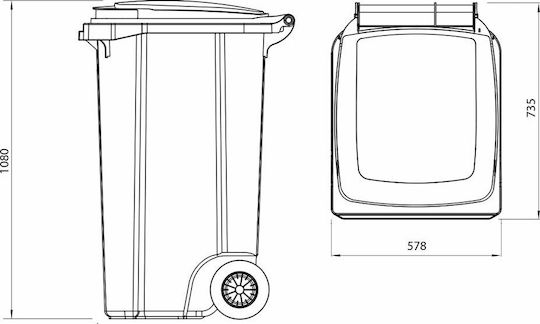 Green City International Plastic Wheeled Waste Bin 240lt Yellow