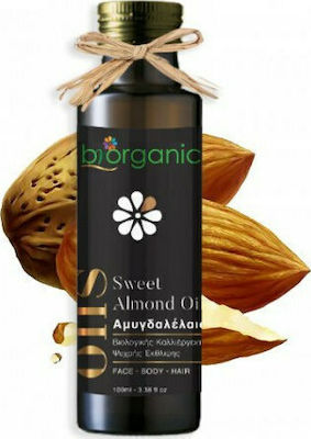 Biorganic Organic Almond Oil for Face, Hair, and Body Cold Pressed 100ml