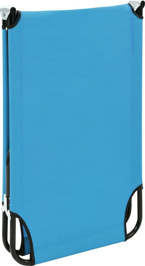 vidaXL Foldable Steel Beach Sunbed Light Blue 190x58x28cm