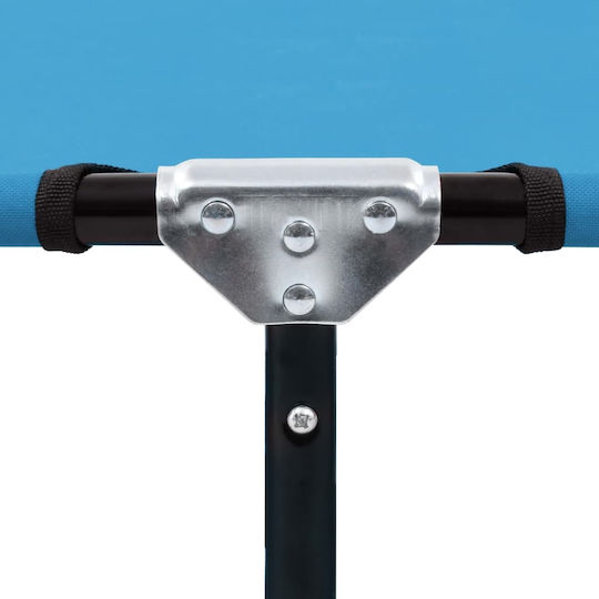 vidaXL Foldable Steel Beach Sunbed Light Blue 190x58x28cm