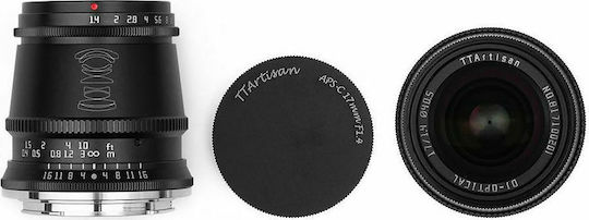 TTArtisan Crop Camera Lens 17mm f/1.4 Fixed for Fujifilm X Mount Black