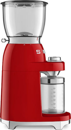 Smeg Elektrischer Kaffeemühle 150W mit einer Kapazität von 350gr und 30 Mahlstufen Rot