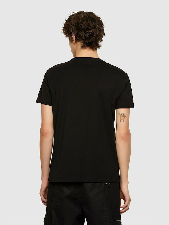 Diesel T-Diegos-K44 T-shirt Bărbătesc cu Mânecă Scurtă Negru