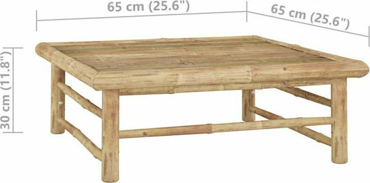 Masa Masa de lounge pentru spații exterioare mici de bambus Bambus 65x65x30buc