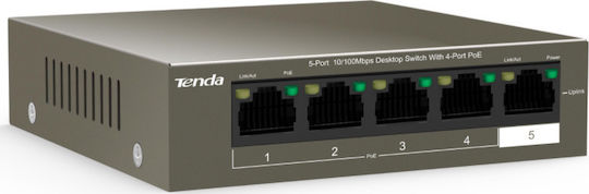 Tenda TEF1105P-4-63W Unmanaged L2 PoE+ Switch with 5 Ethernet Ports