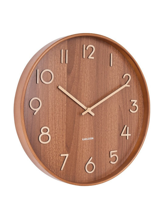 Karlsson Pure Silent Wall Clock Wooden Ø40cm