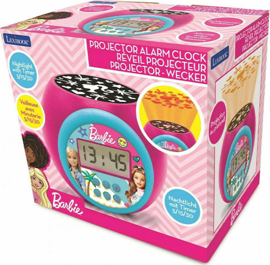 Lexibook Επιτραπέζιο Ρολόι Barbie Projector Ροζ