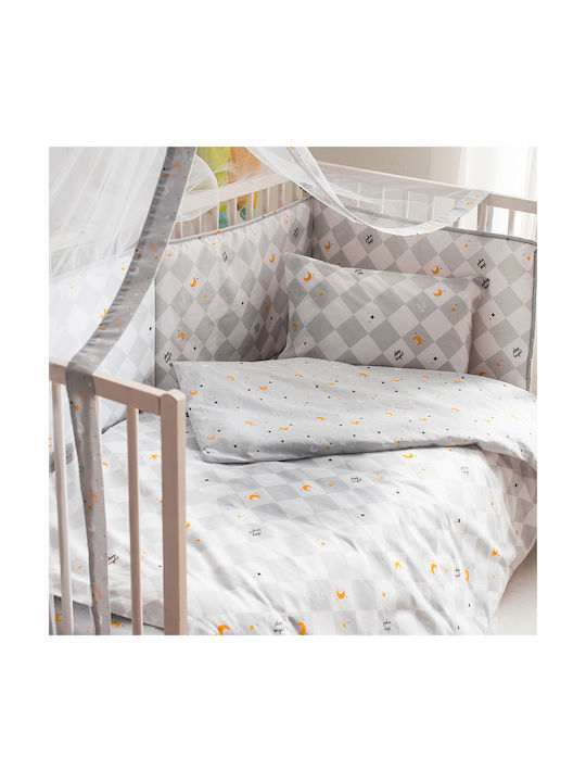 Vesta Home Σετ Βρεφικά Σεντόνια Κούνιας Βαμβακερά Dream Γκρι 120x165εκ. 3τμχ