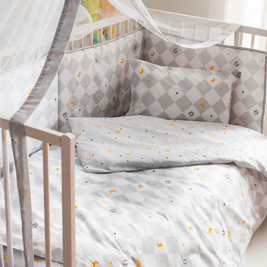Vesta Home Dream Baby Sheets Set Crib Cotton Gray 120x165cm 3pcs