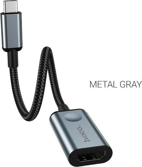 Hoco HB21 Конвертор USB-C Мъжки в HDMI Женски Сив 1 Брой