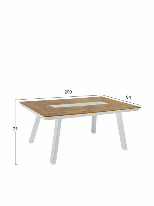 Outdoor Dining Set 7 Pieces White - Beige