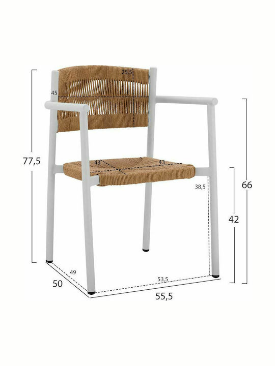 Outdoor Dining Set 7 Pieces White - Beige