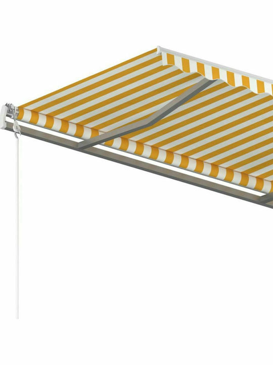 vidaXL Τέντα Βεράντας Κίτρινο / Λευκό 3.5x2.5m
