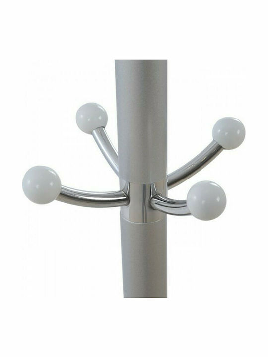 Freebox Metallic Coat Rack with Umbrella Holder Silver 37x37x170cm