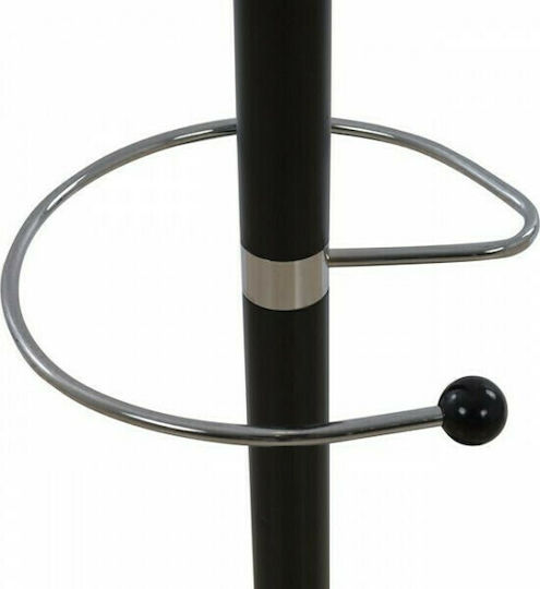 Freebox Metallic Coat Rack with Umbrella Holder Black Rotating with Marble Base 37x37x176cm