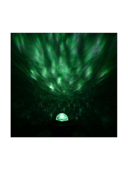 Led Rotating Kids Projector Lamp Starry Ocean Wave with Star Projection with Color Changes Black 16x16x12εκ.
