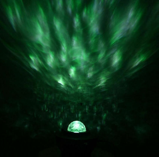 Led Περιστρεφόμενο Παιδικό Φωτιστικό Projector Starry Ocean Wave με Προβολή Αστεριών με Εναλλαγές Χρωματισμών Μαύρο 16x16x12εκ.