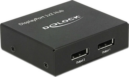 DeLock Displayport 1.2 Διαχωριστής 1 x Displayport σε 2 x Displayport έξω 4K (87691)