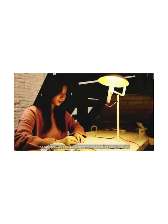 Allocacoc FlashLight Rechargeable LED Office Lamp in White Color