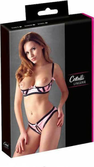Cottelli Collection Half-Cup Bra Set Sexy Σετ Εσωρούχων Ροζ
