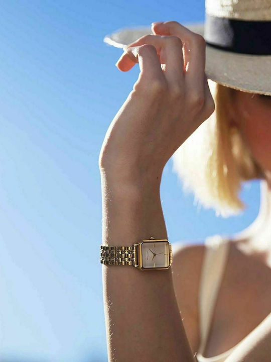 Rosefield The Elles Women's Watch with Gold Metal Bracelet
