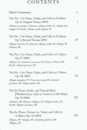 Dover Publications Brahms - Complete Piano Trios Sheet Music for Piano