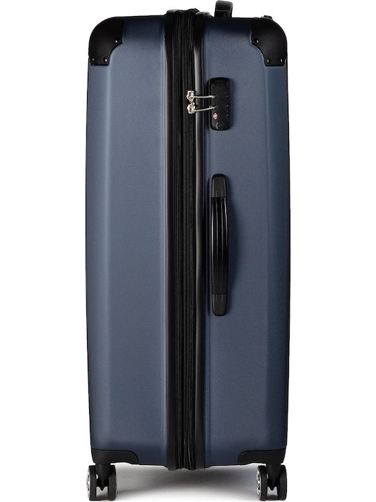 Travelite City Large Travel Suitcase Hard Navy Blue with 4 Wheels Height 77cm