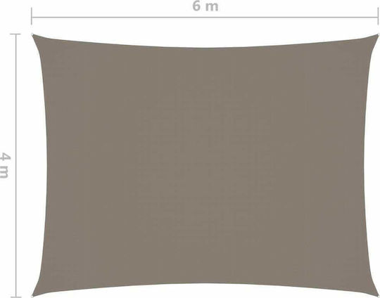 vidaXL Rechteckig Sonnensegel Braun Mit Hoop & mit PU-Beschichtung 4x6m