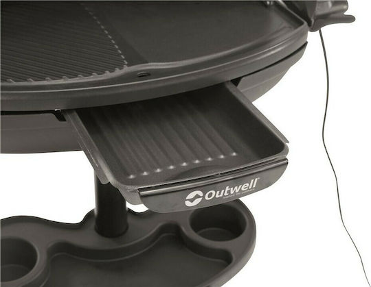 Outwell Darby Grill Tabletop Electric Grill Aluminium Smooth and Ribbed Plate 2000W with Lid and Adjustable Thermostat 65cmx39cmcm