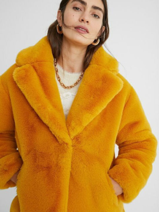 Seren Women's Short Fur Yellow