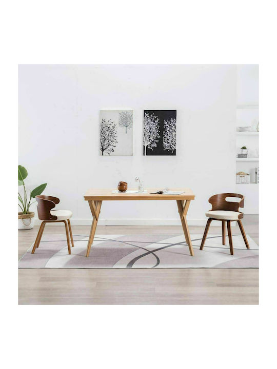 Dining Room Wooden Chair Κρεμ 48x46x68cm 2pcs