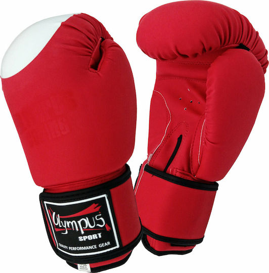 Olympus Sport Challenge Mănuși de Box din Piele Sintetică pentru Competiție Roșii
