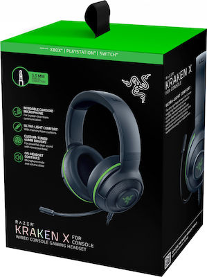 Razer Kraken X Over Ear Gaming Headset με σύνδεση 3.5mm Πράσινο